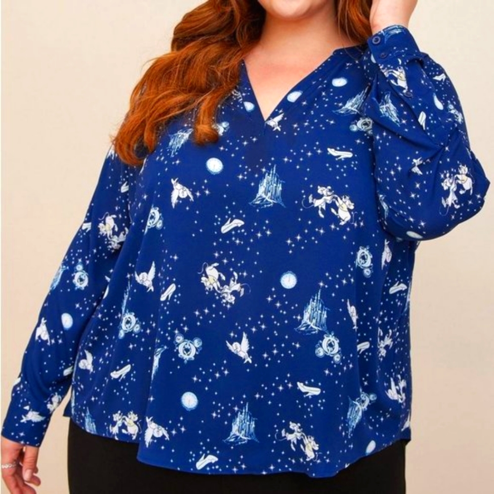 ❤️NWT TORRID - CINDERELLA HARPER GEORGETTE BLOUSE DISNEY PRINCESS - PLUS SIZE